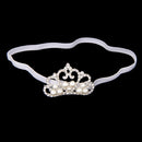 Rhinestone Faux Pearl Crown Baby Girls Headband Hair Band - White