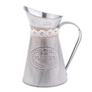 Rustic Style Gray Shabby Chic Galvanized Sheet Iron Vase Pitcher for Home