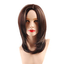 Synthetic Brown Long Straight Hair Wig Natural Shoulder Length Wig for Daily