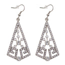 Fashion Women Ladies Hook Earrings Diamante Rhinestone Geometric Pendant Dangle Eardrop Wedding Party Earrings Jewelry Gift