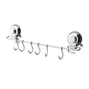 Suction Hanging Rail for Kitchen Utensils Wall Mounted Rack Storage Hooks