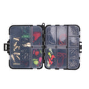 128pieces Assorted Fishing Tackles Set Including Swivels/Lures Baits/Jig Head Hooks Case Kit for Saltwater and Freshwater