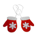 A pair of Christmas Tree Gloves Red Ornament Felt Hanger Present Party DÃ©cor