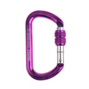25KN Aluminium Screw Anto Locking Carabiner Rock Climbing Rappelling Safety Gear (Purple)