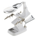 Helping Hand Tool 3X 4.5X Magnifying Glass LED Clips Soldering Magnifier Kit