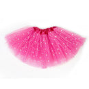 Kids Girls Polyester Princess Series Glitter Star Pattern Tutu Ballet Dress 28 CM 2-7YRS Fuchsia