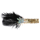 Glitter Lady Sequin Feather Headband Headpiece Hair Jewelry Costume