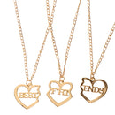 Broken Heart Best Friends Gold Tone Pendant Chain Friendship Necklace Xmas Gift