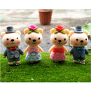 4 Piece Micro Landscape Mini Resin Bonsai DIY Garden Decor Lovely Bears
