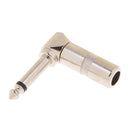 2 pieces 3.5mm Stero Jack to Right Angled 90 Degree 6.35mm Big Jack Plugs