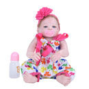 22 Inch Reborn Girl Doll Birthday Gift Vivid Real Looking Doll Silicone Lifelike Kids Growth Partner Soft Body Simulation Doll Model
