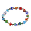 8mm Colorful Coloured Glaze Beads Mix Collocation Colorful Elastic Bracelet