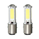 2X BA20D H6 4 COB LED Motorcycle Bike Moped Scooter ATV Headlight Bulb White