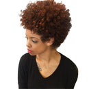 11 Inches Womens Short Curly Wavy Synthetic Hair Full Wigs With Cap Brown