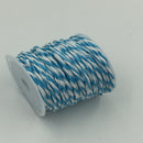 10M Roll Of Paper Rope Cord String For Craft Wrapping Gifts Package Decoration Decor Lake Blue White