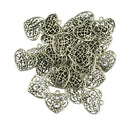 30 Pieces Whoeslae Tibetan Silver Filigree Hollow Heart Charms Pendants DIY Beads Fit Necklace Bag Charms