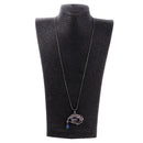 Blue Crystal Evil Eye Tear Pendant Choker Chunky Statement Chain Necklace
