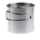 500ml Stainless Steel Outdoor Camping Cup Pot Bowl Backpacking Travel Cup with Lid & Foldable Handle