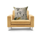 43*43 CM Soft Taraxacum Linen Dark Green Painted Dandelion Charms Pillowcase for Home Bedroom Living Room Office Restaurant Decor