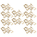 10 Pieces Alloy Flower Flatback Embellishments for DIY Wedding Decoration Gold