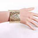 Women Fashion Gold Leaves Bangle Punk Cuff Bracelet Wristband Band Jewelry Gift