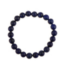 Handmade Natural Dark Blue Lapis Lazuli Gemstone Round Bead Stretch Bracelet