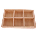 Unpainted Plain Wooden Tiny Tool Jewllery Storage Box 6 Grids Keepsake Gift