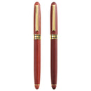2 in 1 Red Bamboo Fountain Pen Ball Point Pen Rotatable Box Family Party Office Graduation Gifts
