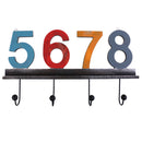Creative Number Wall Mounted Wooden Key Hook Clothes Holder Hanger Decor Gifts