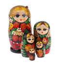 5 PCS Wooden Russian Paint Nesting Dolls Flower Girl Traditional Matryoshka