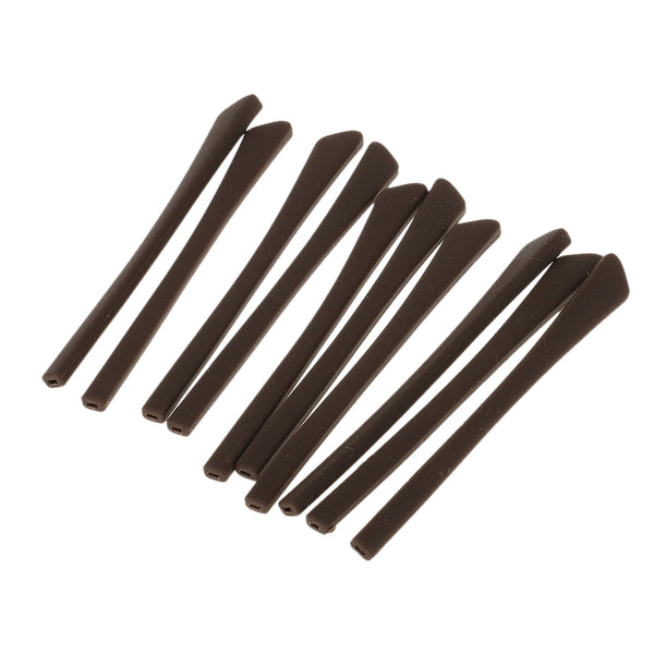 10x Expandable Silicone Eyeglasses End Tips Ear Sock Tubes Replacement Brown