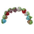 10 Pieces Half Hole Strawberry Shape Clay Rhinestone Embellishment for DIY Hair Accessories Craft