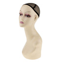 Durable Plastic Female Mannequin Head 18'' Tall Realistic Make-up Mannequin Head Wigs Display Skin Color