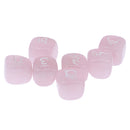 7pcs Engraved Pink Quartz Reiki Chakra Healing Crystal Cubes Stone Gemstone