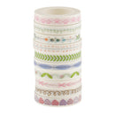 10 Pieces Flower Washi Tape Masking Tape Adhesive Decorative Tape Sticker for Scrapbooking