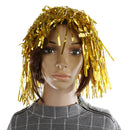 Men Women Plastic Mesh Funny Shinning Glittery Rain Hat Cap Costume Party Play Wedding Dance Stag Night Golden 30 cm
