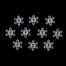 Pack of 10 Acrylic Clear Snowflake with hole Christmas Winter Tree Hanging Ornaments 3.6cm