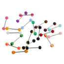 Lots of 20pcs Multicolor Stainless Steel Tongue Rings Barbells Acrylic Ball Screw Piercing