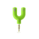 3.5mm Stereo Splitter Audio to Mic Headset Jack Plug Adapter for Smartphone Green