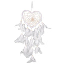 White Heart Dream Catcher Dreamcatcher Home Furnishing Window Handcraft Car Ornament DIY Party Wedding Decor 50cm/19.6inch