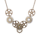 Lots Multi-size Ancient Golden And Silver Gear Steampunk Pendant Necklace