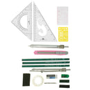 15 Piece/set Drawing Tools Kit Drafting Template Ruler Pencils Office Supplies