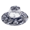Men Women Canvas Mesh Bucket Hat Cap For Hiking Fishing Camping Riding Summer Clothing Accessory Black + White