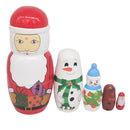 5PCS Hand Painted Wooden Russian Nesting Dolls - Santa Claus Shape