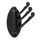 Solid Metal Swivel Hook Heavy Duty Folding Swing Arm Triple Coat Hook with Three Foldable Arms Towel Clothes Robe Hanger (Black)