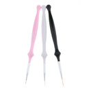 3 Pieces Beauty Salon Nail Art Brushes for Nials Polish Liner Drawing Painting Dotting Tools Set Wood Handle