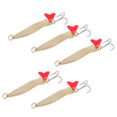 5pcs Spinner Fishing Bass Bait Lures Metal Spoon Crank Baits Tackle Hooks