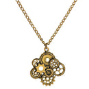 Gothic Punk Rock Steampunk Gears Wheel Cog Pendant Biker Mens Fashion Skeleton Gothic Necklace