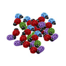 30 Pieces Mini Ladybugs, Self-Adhesive Ladybugs Wooden Ladybug Shaped Stickers Miniature Embellishment for Handmade Fairy Garden Dollhouse Home Decor, 0.51x0.12