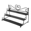 Home Shop Use Women Perfume Lipsticks Nail Polish Storage 3 Tiers Metal Nail Polish Display Wall Rack Organizer Holds 24 Bottles Black